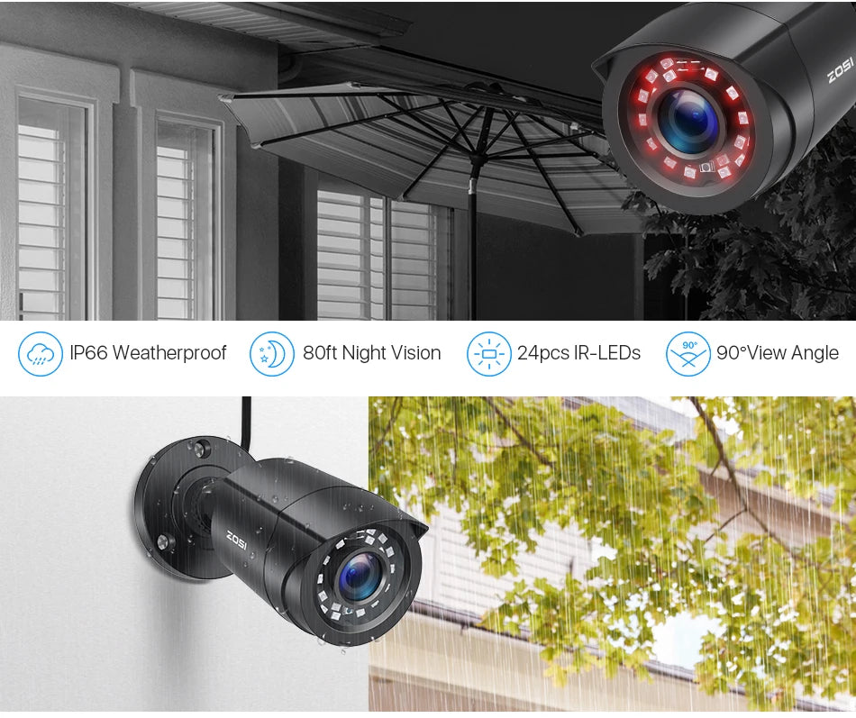 ZOSI 8-kanalni 5MP Lite CCTV varnostni sistem – H.265+ HD-TVI DVR komplet z 8 zunanjimi 1080p kamerami za nočno gledanje