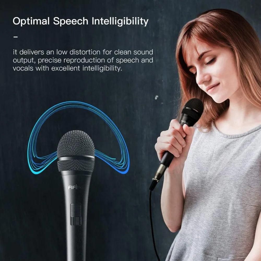 FIFINE K6 Dynamic Vocal Microphone | Handheld Mic for Karaoke & Events - Limetastore
