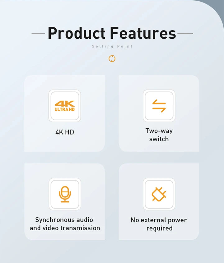 Baseus HDMI-kompatibilni preklopnik 4K 60Hz dvosmerni