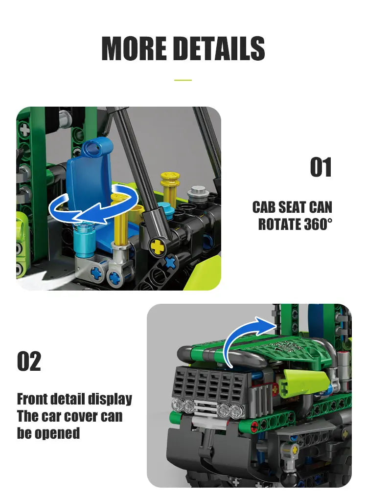 Mould King 19006 APP‑Controlled Pneumatic Forest Machine – Technical Engineering Truck MOC‑32456 Building Block Set for Kids & Collectors - Limetastore