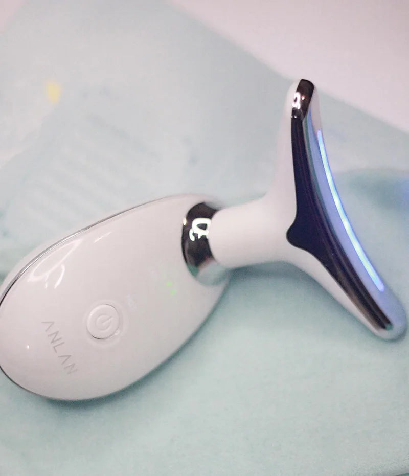 ANLAN Neck Lifting Beauty Device – EMS Facial Neck Tightening, 3 Colors Light Skin Care Tool to Reduce Double Chin - Limetastore