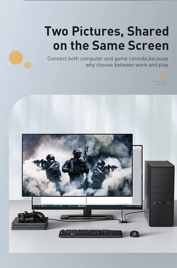 Baseus HDMI-kompatibilni preklopnik 4K 60Hz dvosmerni