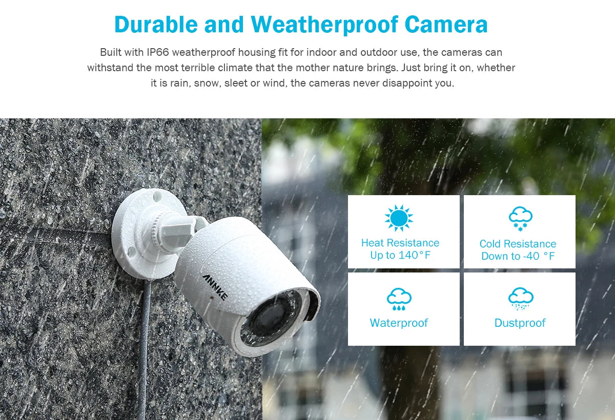 ANNKE 1080P H.265+ CCTV sistem | 8-kanalni DVR, 2MP bullet kamere, IP66 za zunanjo uporabo