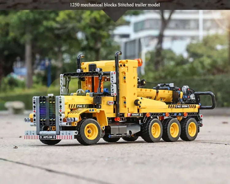 Mould King 17011 High-Tech Tow Truck | Motorized MOC-43434 Road Trailer Building Block Set - Limetastore