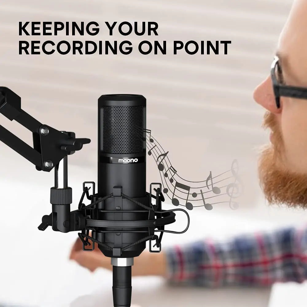 Maono PM320S – Professional XLR Condenser Microphone Kit | Cardioid Vocal Studio Mic for Streaming, Voice‑Over & Home‑Studio Recording