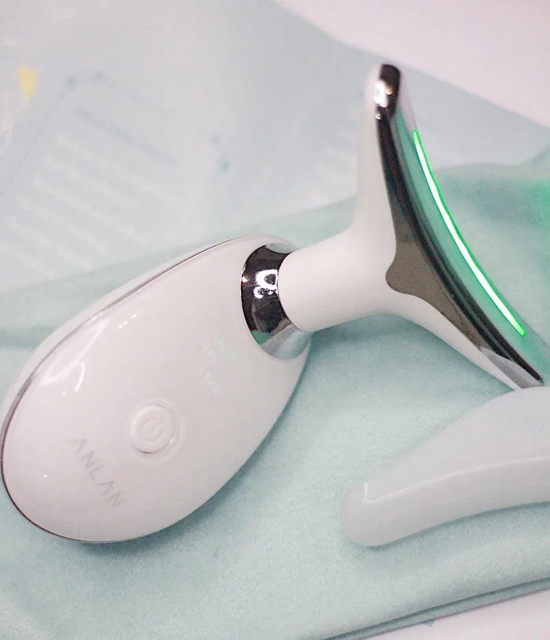 ANLAN Neck & Face Beauty Device | EMS Lifting, 3‑Color Light, Double‑Chin Reduction