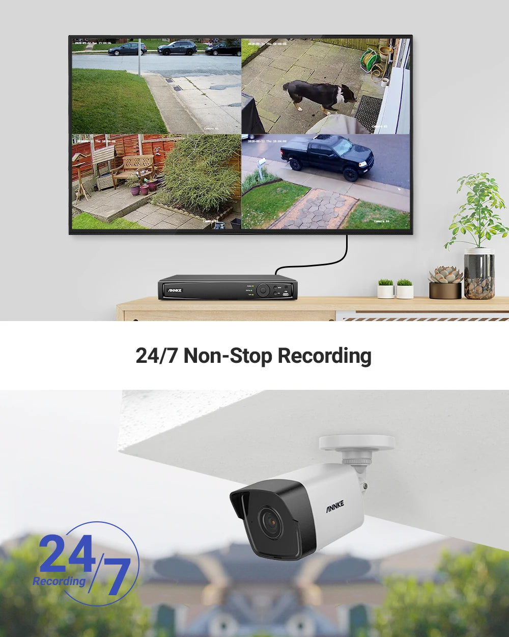 ANNKE H500 5MP PoE CCTV System | 16CH H.265+ NVR, 16× IP67 Cameras, Audio‑In