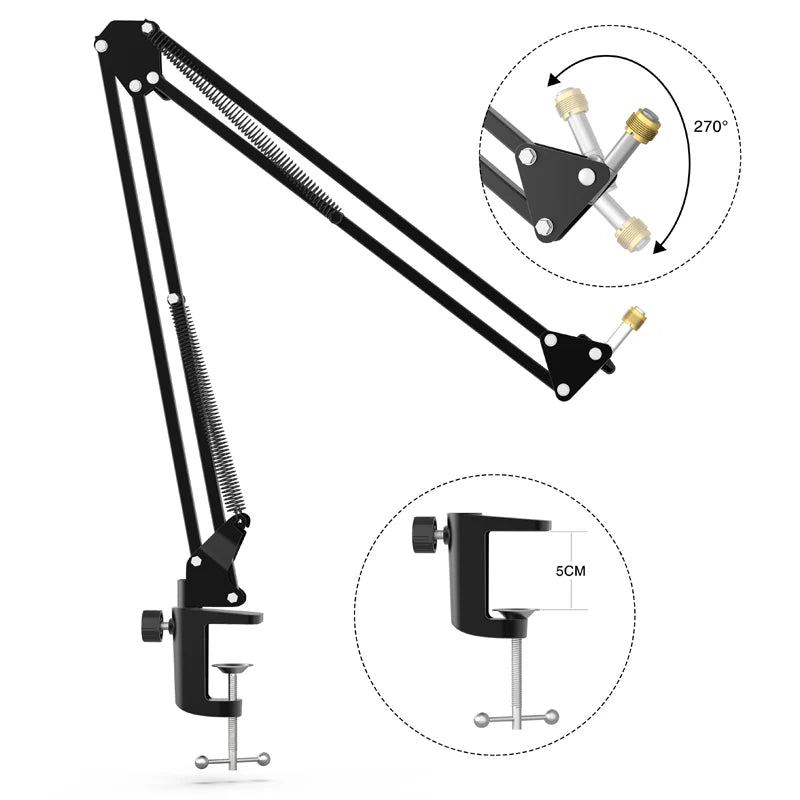 FIFINE Adjustable Microphone Boom Arm | Heavy-Duty Suspension Stand - Limetastore