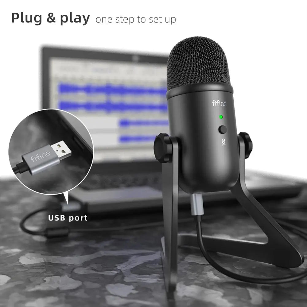 FIFINE K687 USB Condenser Microphone | Professional Recording & Streaming Mic