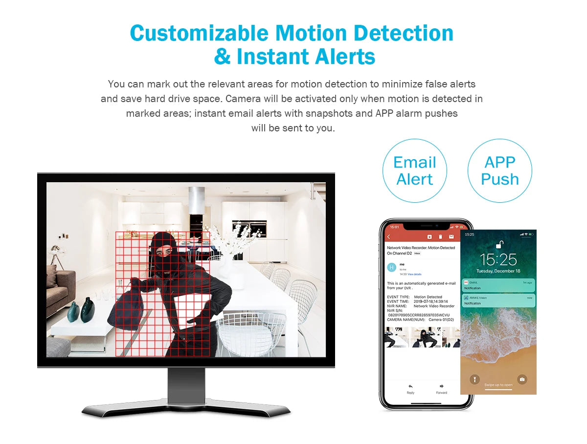 ANNKE 1080P H.265+ CCTV sistem | 8-kanalni DVR, 2MP bullet kamere, IP66 za zunanjo uporabo