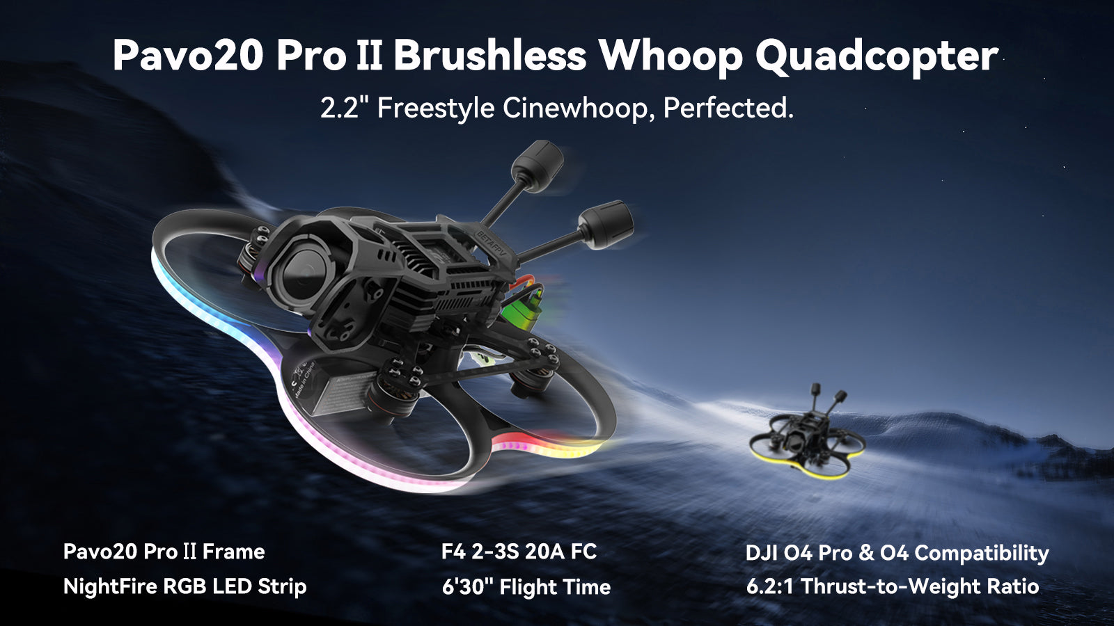 BETAFPV Pavo20 Pro II Brushless Whoop Quadcopter O4 Pro Version NEWEST