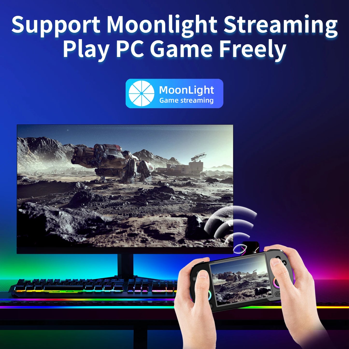 ANBERNIC RG40XX H Portable Retro Game Console 4.0 inch IPS Screen Linux 64-bit RGB Light 5G WiFi Preloaded 5K+ Classic Games - Limetastore