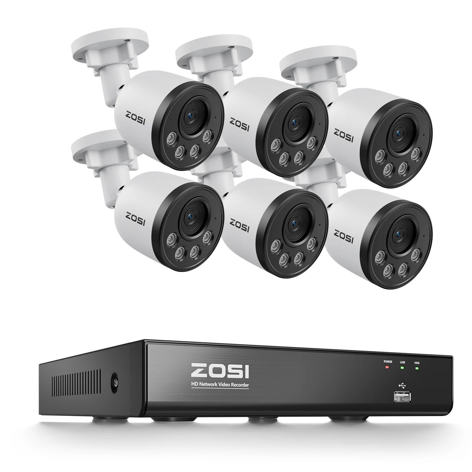 Varnostni kamerov sistem ZOSI 4K PoE NVR z 8MP vodoodpornimi žičnimi PoE kamerami H.265+ 4K/8MP 8-kanalni CCTV NVR za 24/7 nadzor doma