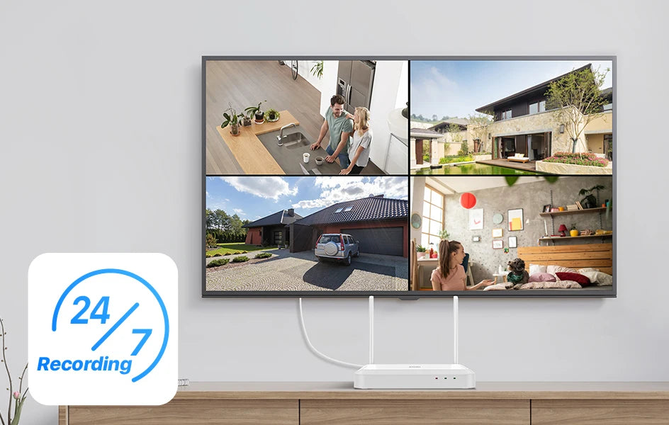Varnostni kameri sistem ZOSI 3K Wi-Fi 6 – 8-kanalni 4K WiFi NVR s 5MP Pan-Tilt kamerami s samodejnim sledenjem