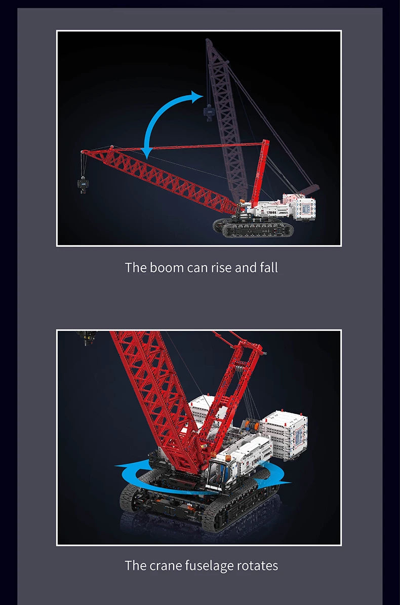Mould King 17046 RC Wacker 16000 Crawler Crane – Motorized Technical Engineering Crane Building Block Set for Kids & Collectors - Limetastore