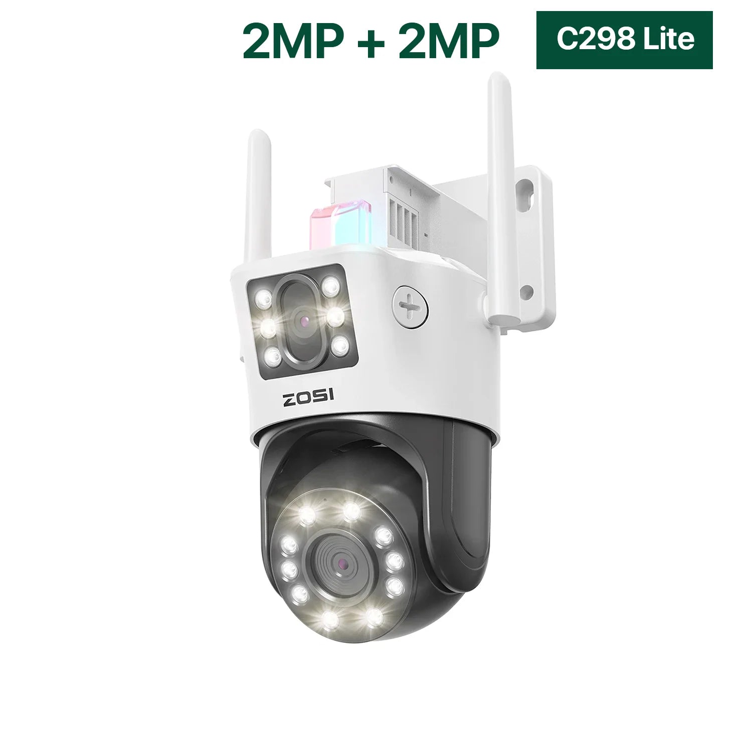 ZOSI C298 Max 4K 8MP Dual‑Lens PTZ Security Camera – 2×4MP Wide‑Angle Outdoor WiFi/Wired Surveillance Cam