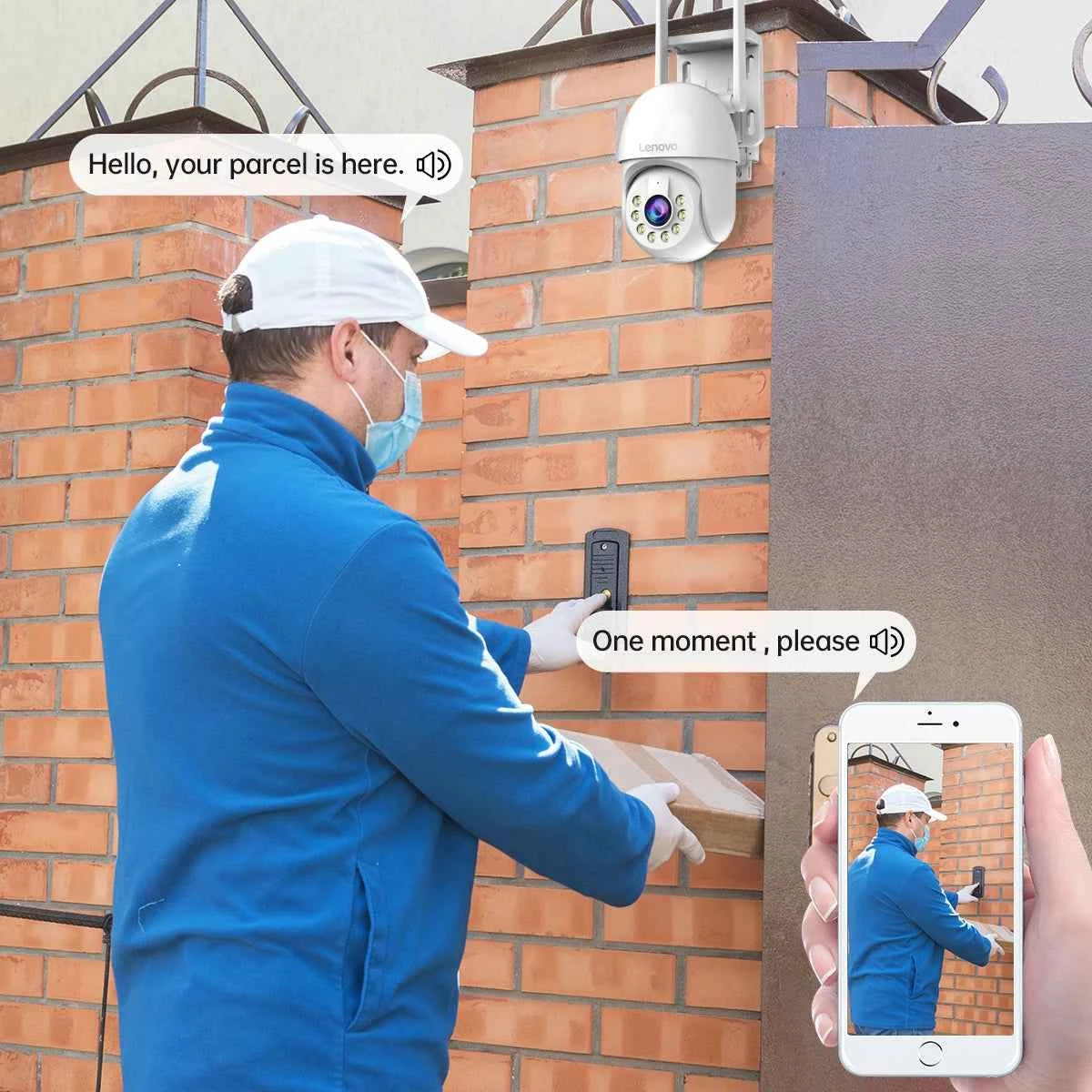 Lenovo 5MP Smart Wifi PTZ Camera Outdoor 5x Digital Zoom Auto Tracking ONVIF CCTV IP Camera Security Video Surveillance Camera - Limetastore