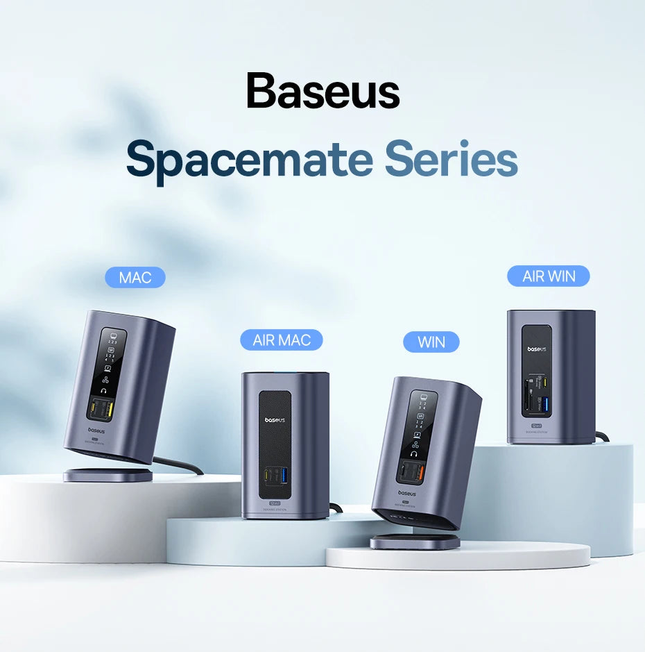 Bazna postaja Baseus 12-v-1 USB-C HUB | DisplayPort + HDMI 4K@60Hz MST, USB 3.2, RJ45, PD 100W