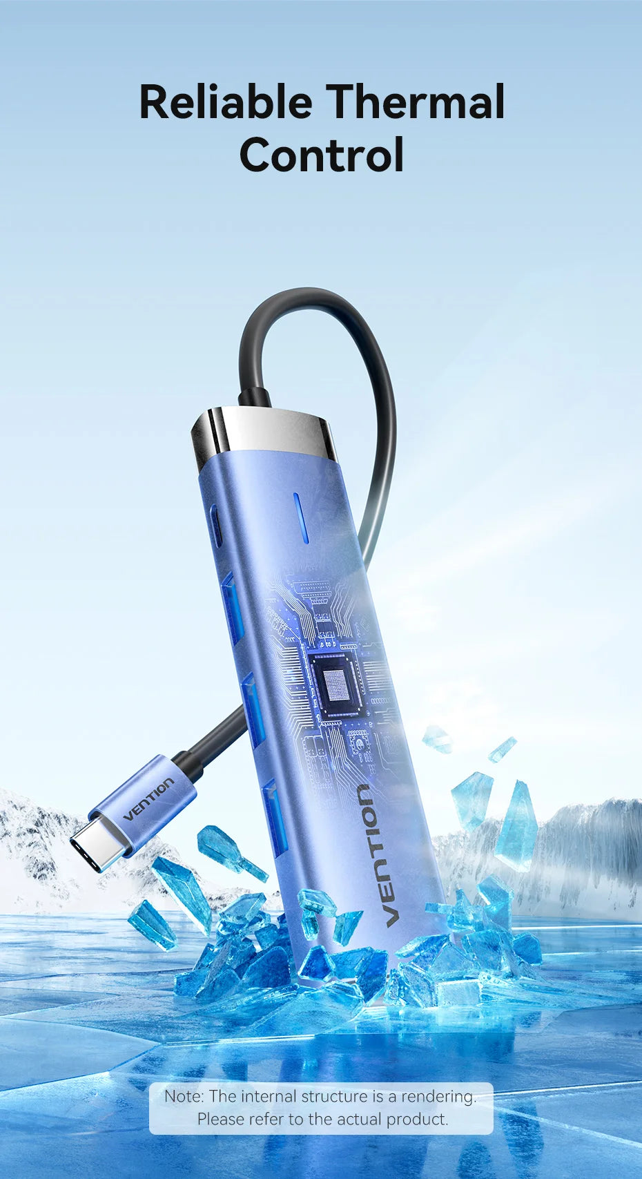 Vention zvezdišče USB-C 5-v-1 | HDMI 4K, PD 100 W, priklopna postaja USB 3.0 5 Gbps