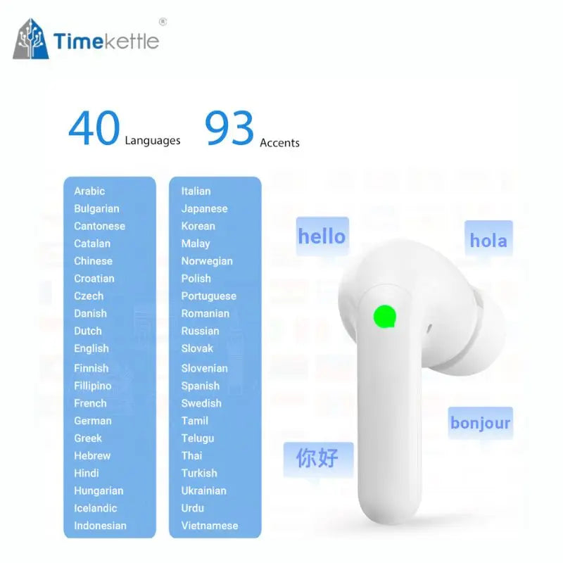 Ušesne slušalke Timekettle M3 Translator, dvosmerni prevod za 43 jezikov