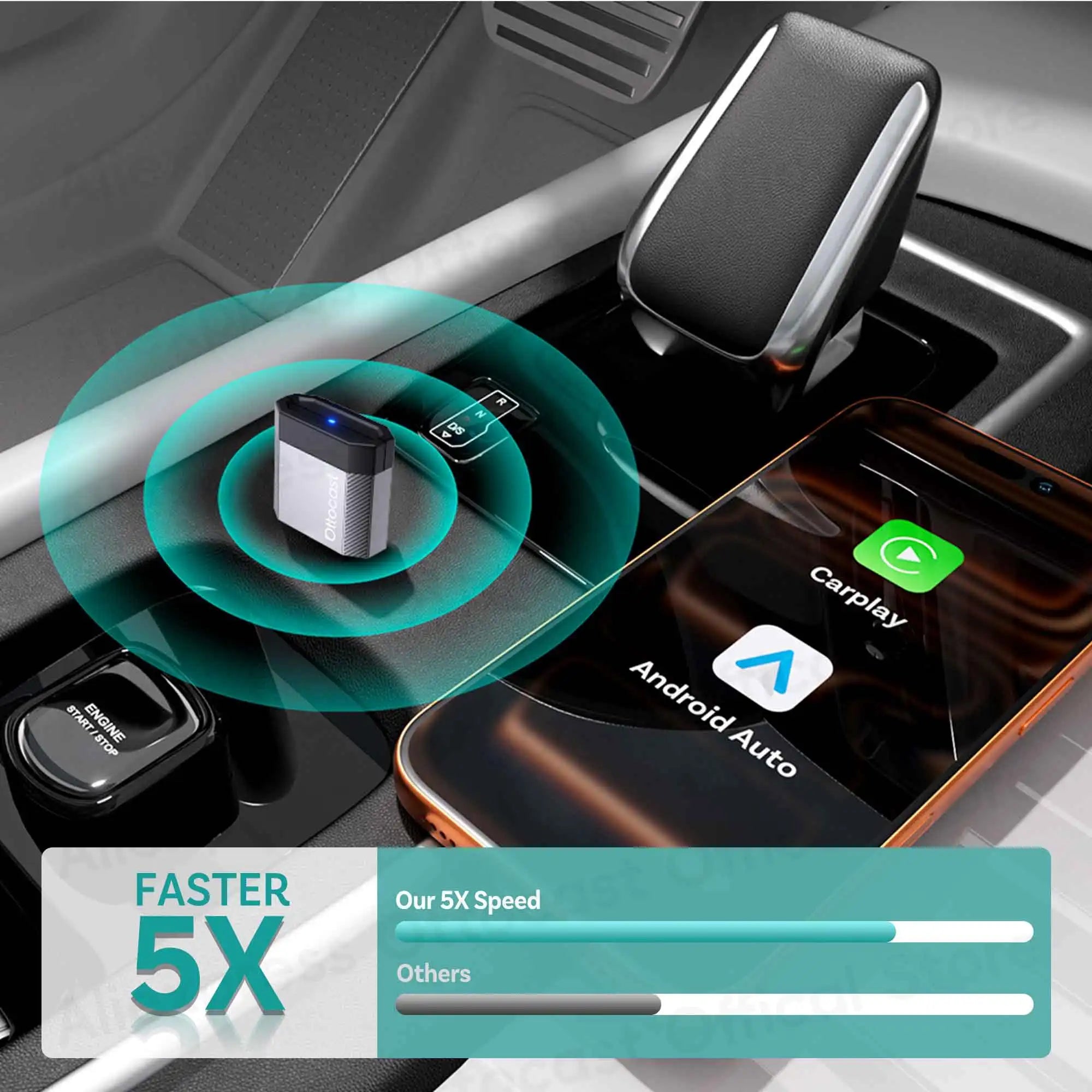 Brezžični adapter CarPlay OTTOCAST Mini Nova Cube 3.0