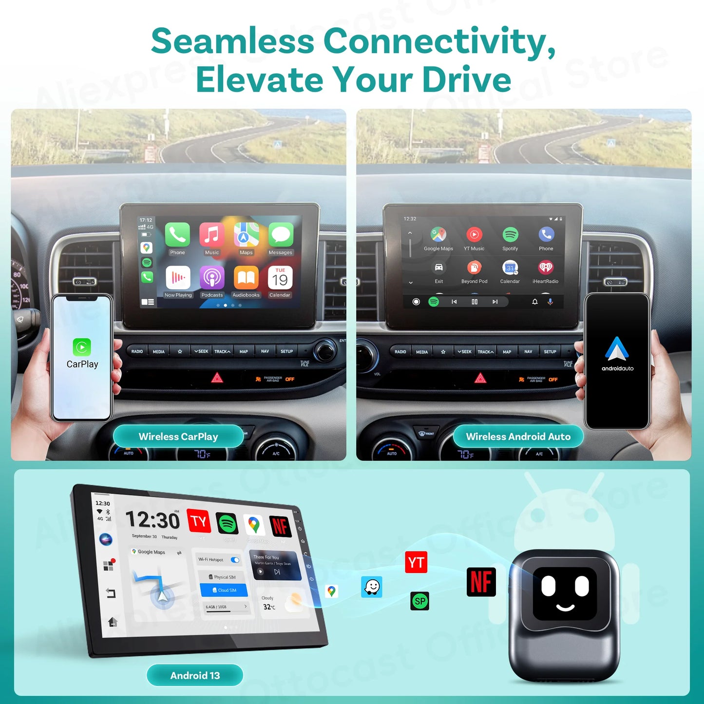OTTOCAST Ottaibox Nano Android 13 brezžični CarPlay AI Box