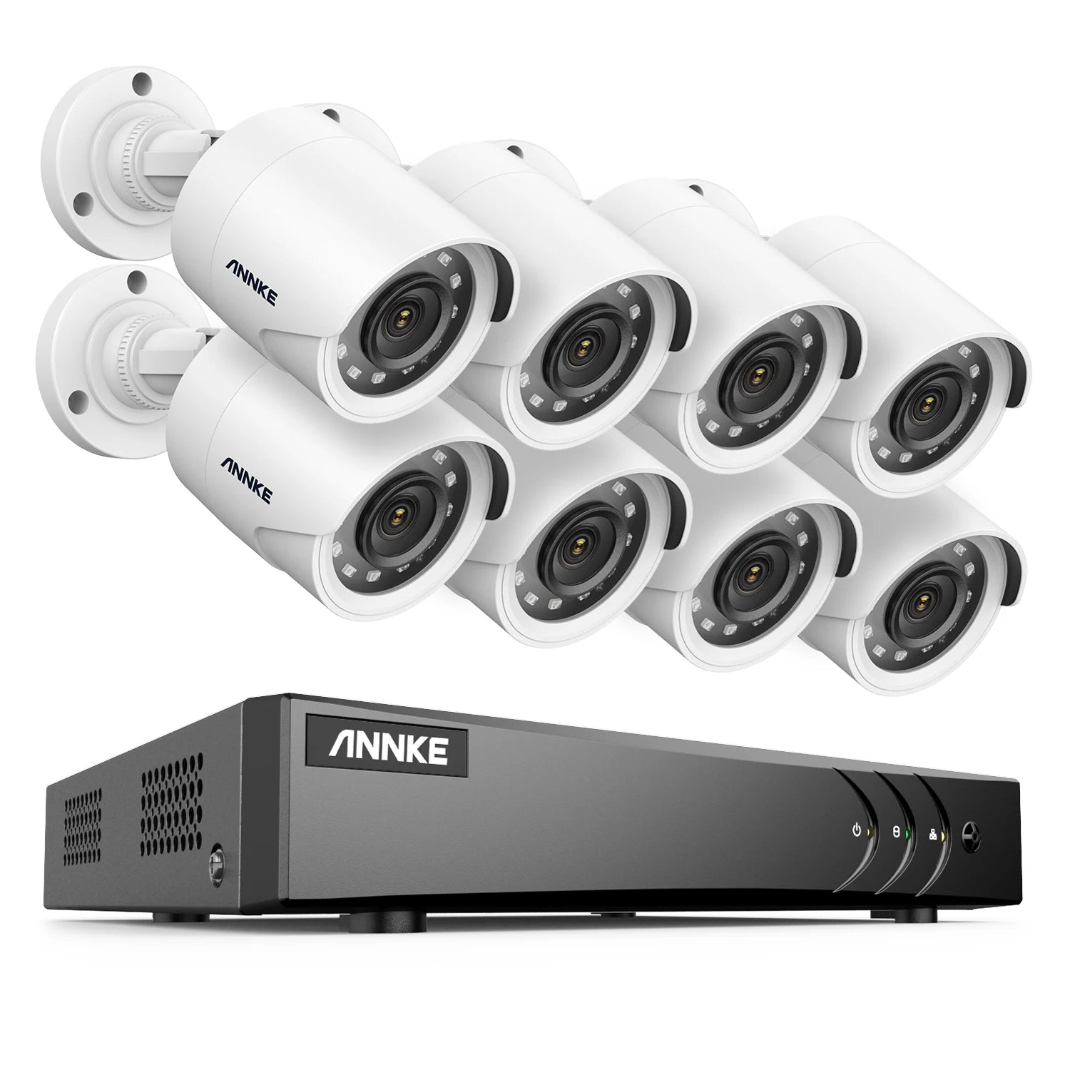 ANNKE 1080P H.265+ CCTV sistem | 8-kanalni DVR, 2MP bullet kamere, IP66 za zunanjo uporabo