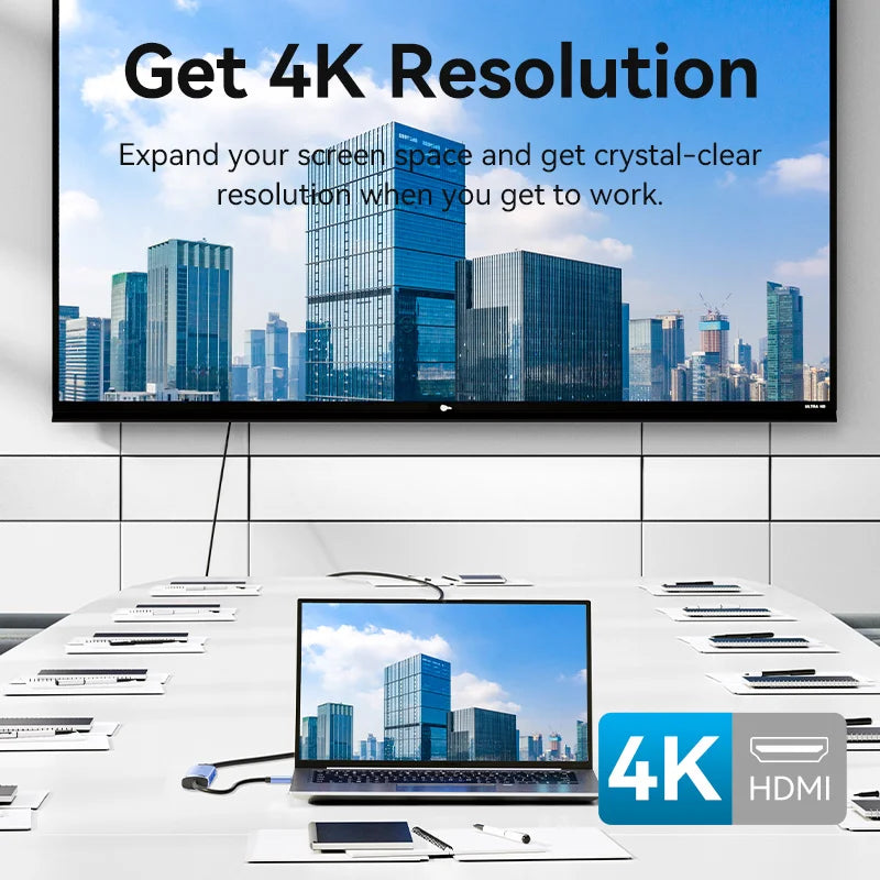 Vention zvezdišče USB-C 5-v-1 | HDMI 4K, PD 100 W, priklopna postaja USB 3.0 5 Gbps