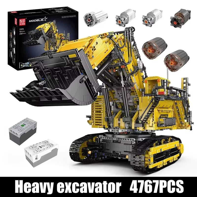 Mould King 17070/17071 RC R9800 Excavator Building Set | Motorized Technical Mining Excavator - Limetastore