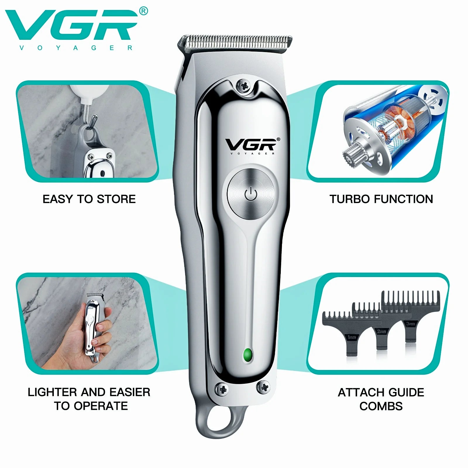 VGR V-071 profesionalni mini strižnik las za moške