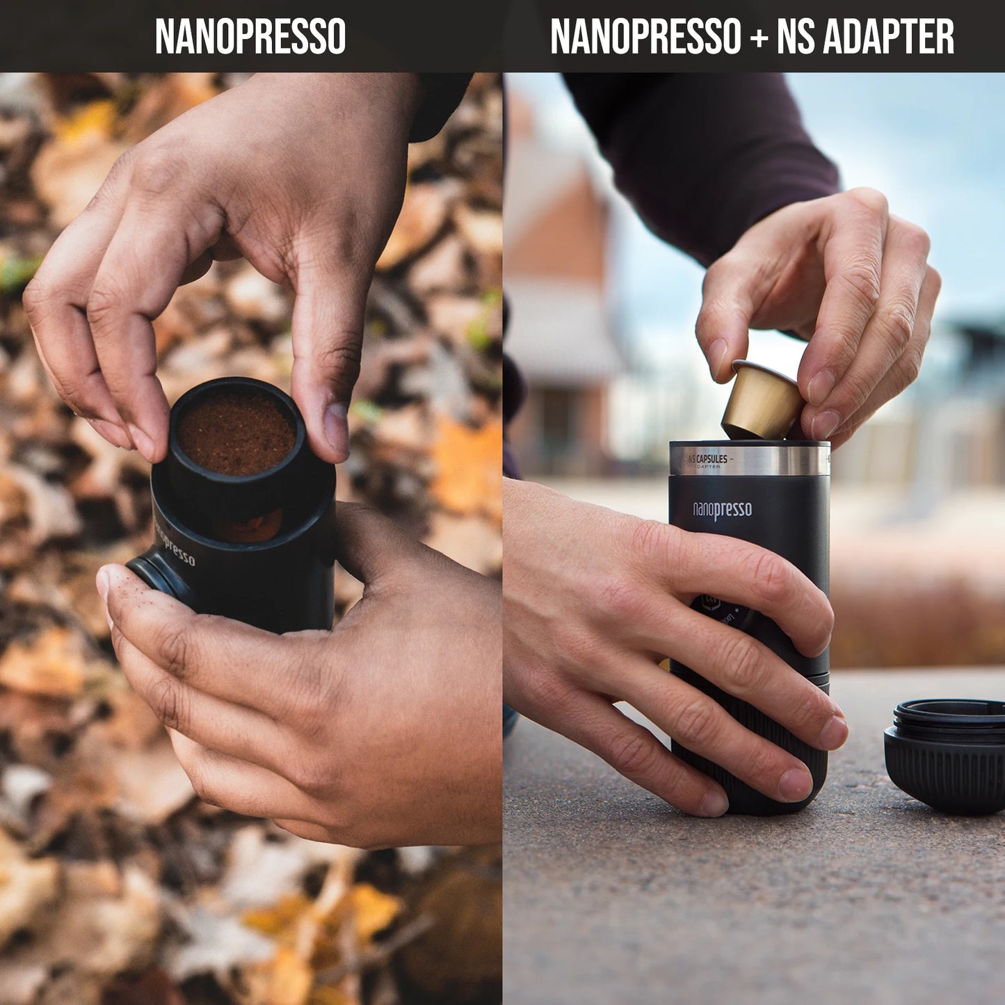 Wacaco Nanopresso Portable Espresso Machine with NS Adapter Bundle – 18 Bar High-Pressure Hand Pump Brewer