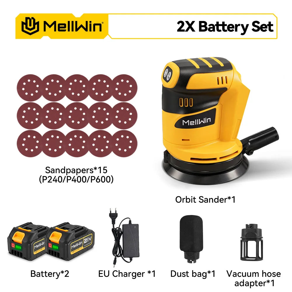 Cordless  Sander With Dust Box 3 Speed Cordless Disc Orbital Sander Polisher Machine For Makita 18V Battery Pin - Limetastore