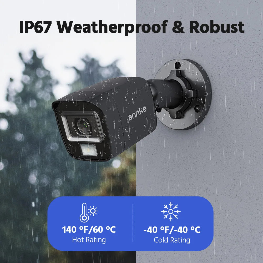 ANNKE 1080P Dvojna-svetlobna CCTV kamera | 8-kanalni DVR, zaznavanje ljudi in vozil, IP67 zunanje kamere