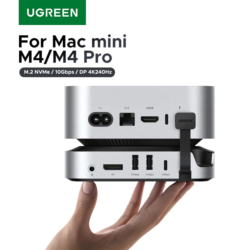 UGREEN Mac Mini priklopna postaja s 4K240Hz DisplayPortom, režo za M.2 NVMe SSD