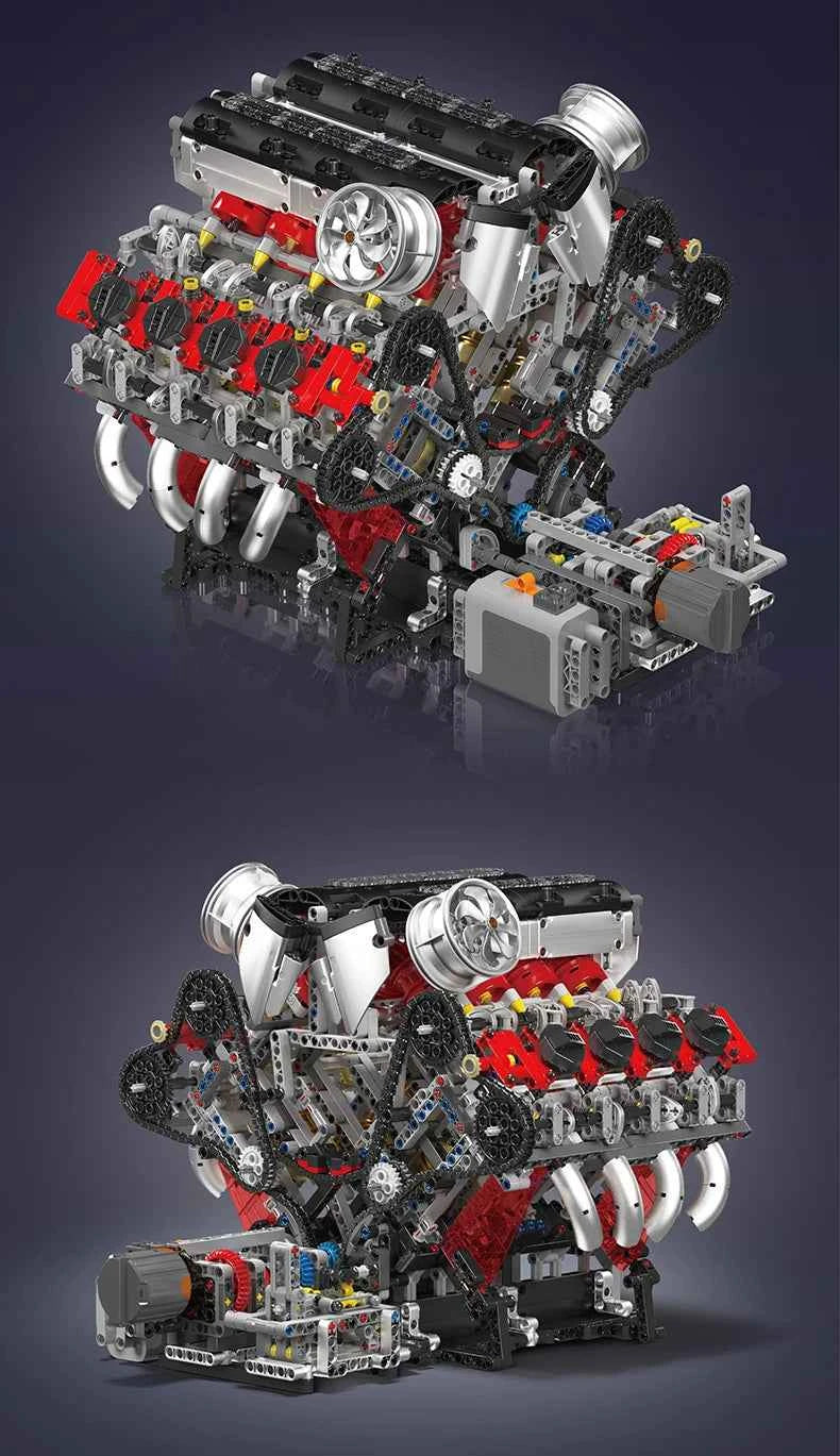 Mould King 10130 F488 Supercar V8 Engine Building Set | Technical Car Part - Limetastore