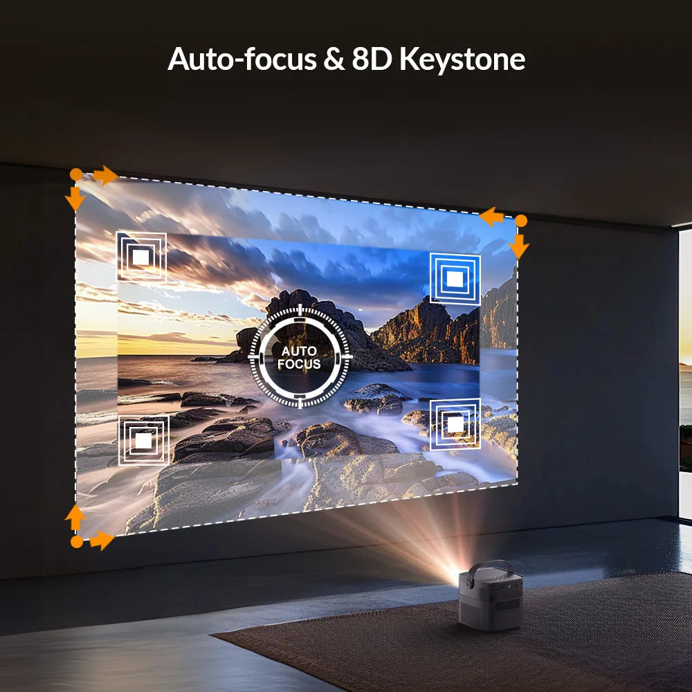 BYINTEK U75 Smart Portable DLP Projector – 15000mAh Battery, Native 1080P, 4K Support