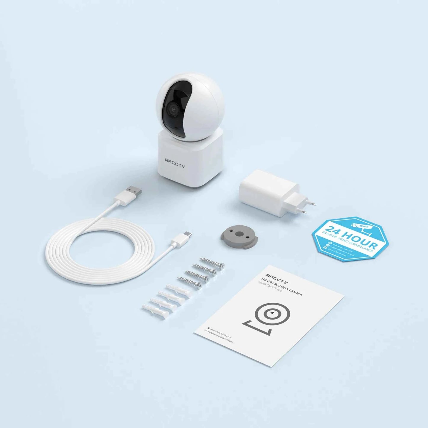 ARCCTV 2K WiFi 5G Surveillance Baby Monitor Camera HD Two Way Talk IR Night Vision Security PTZ Camera 360° View Auto Tracking - Limetastore