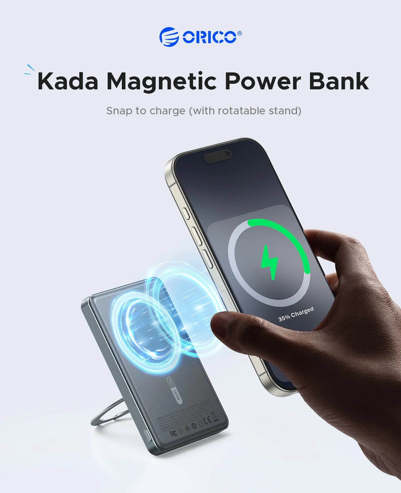 ORICO Kada Magnetic Power Bank – 5000 mAh / 10000 mAh PD22.5W brezžična zunanja baterija