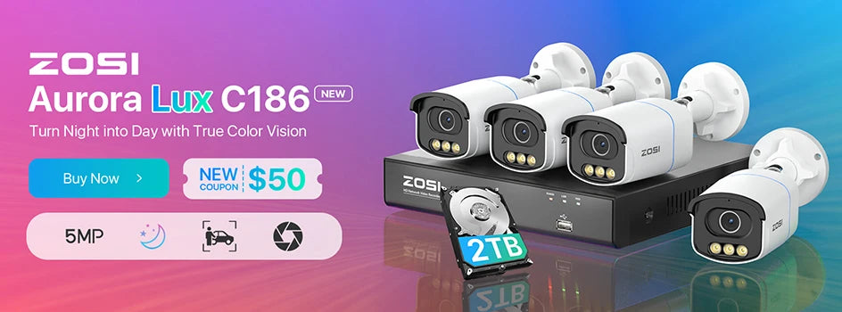 ZOSI 4K 8MP PoE Security Camera System – AI Human/Vehicle Detection