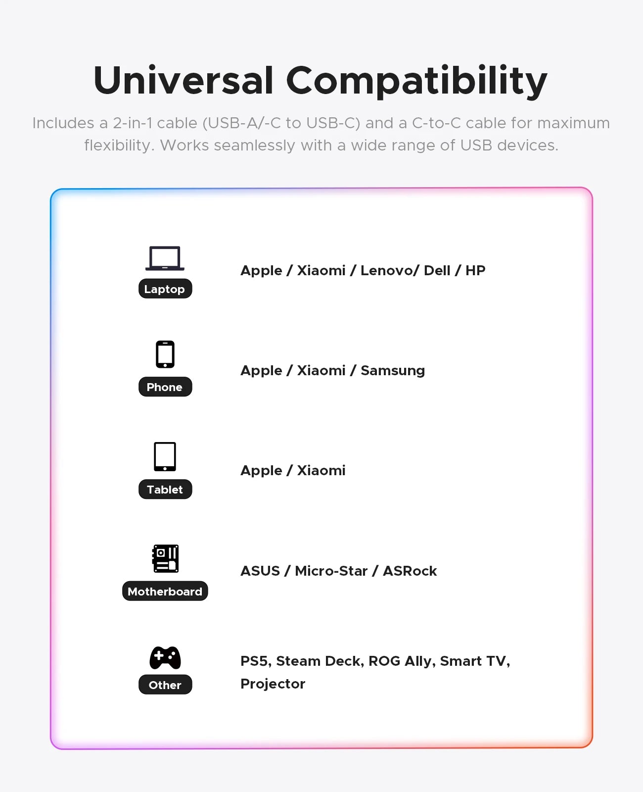 ORICO External SSD 1TB Mini Portable SSD Magnetic Ultra-Thin 2000MB/s Supports 4K ProRes HDR for Macbook PC Laptop iPhone
