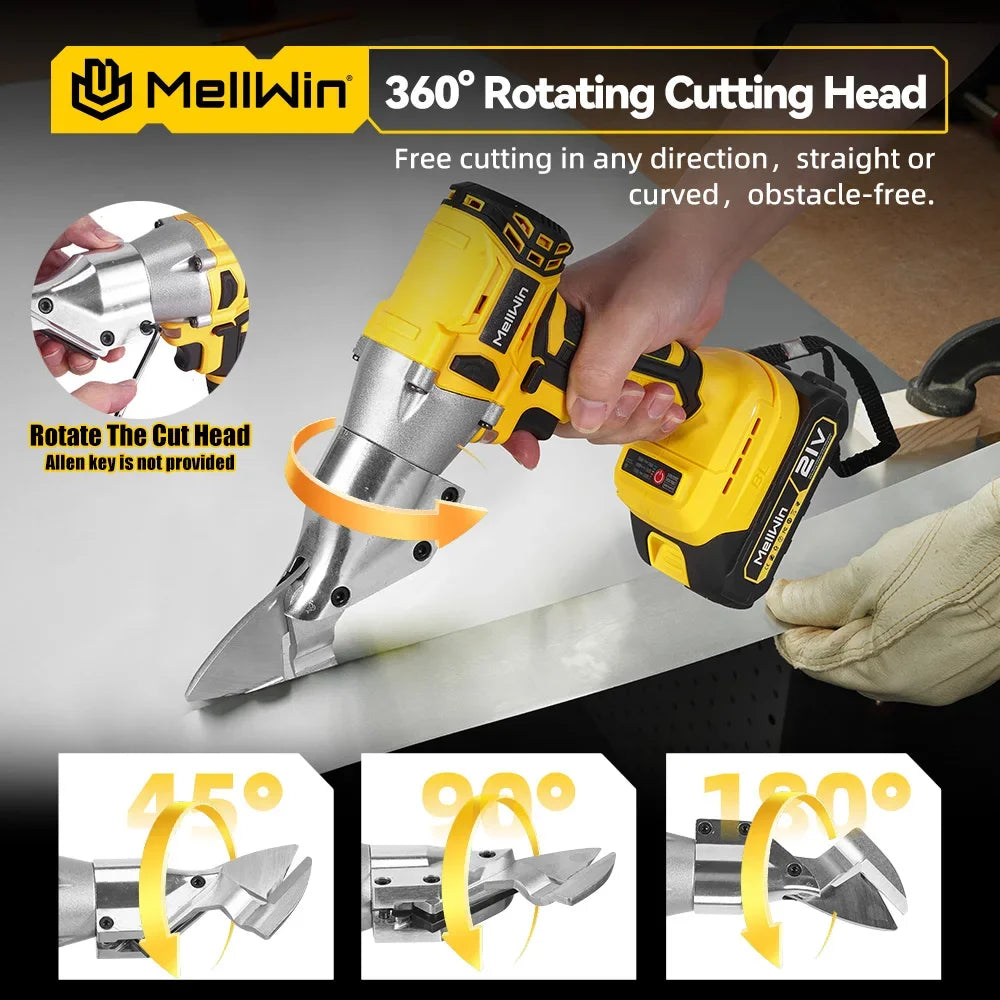 MELLWIN 1800W Brushless Electric Scissors Cordless Iron Sheet Shear Tool 360 Degree Pivoting Head For Makita 18V Battery Pin - Limetastore