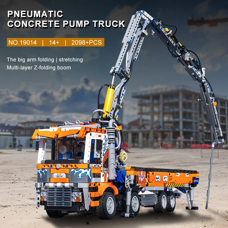 Mould King 19014 Pneumatic Concrete Pump Truck | RC Technical Construction Vehicle Building Set - Limetastore