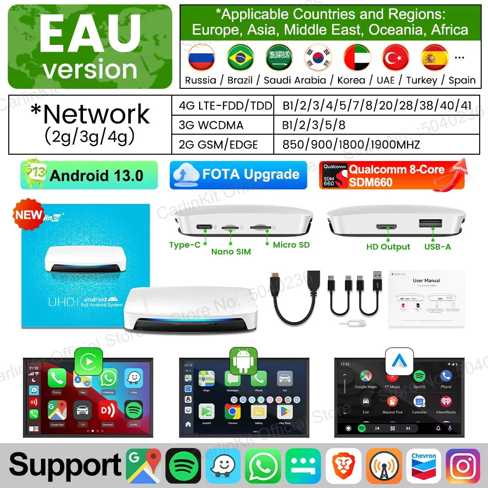 CarlinKit Android 13 HDMI Wireless CarPlay AI Box