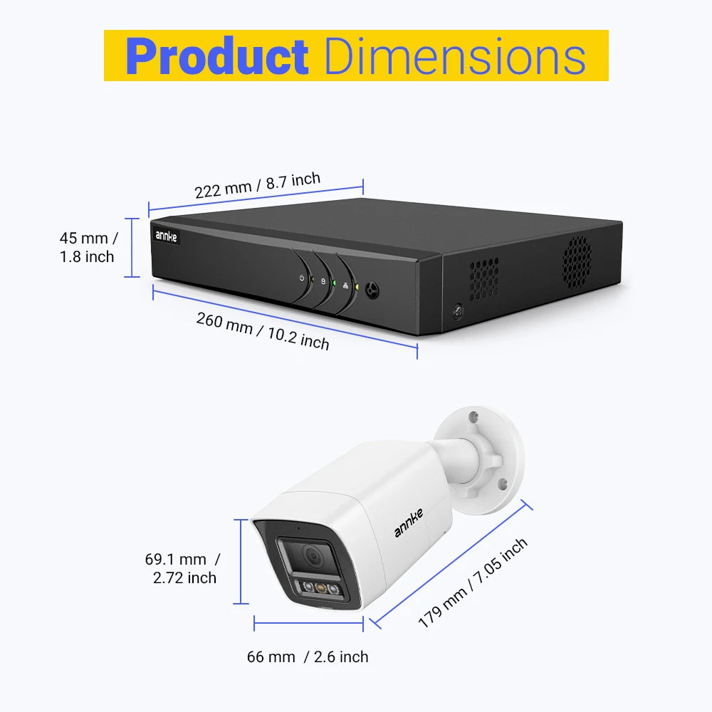 ANNKE 3K 5‑v‑1 8‑kanalni sistem DVR | 5MP kamere, dvosmerni zvok, barvni nočni vid