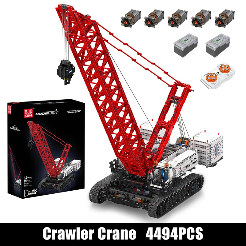 Mould King 17046 RC Wacker 16000 Crawler Crane – Motorized Technical Engineering Crane Building Block Set for Kids & Collectors - Limetastore