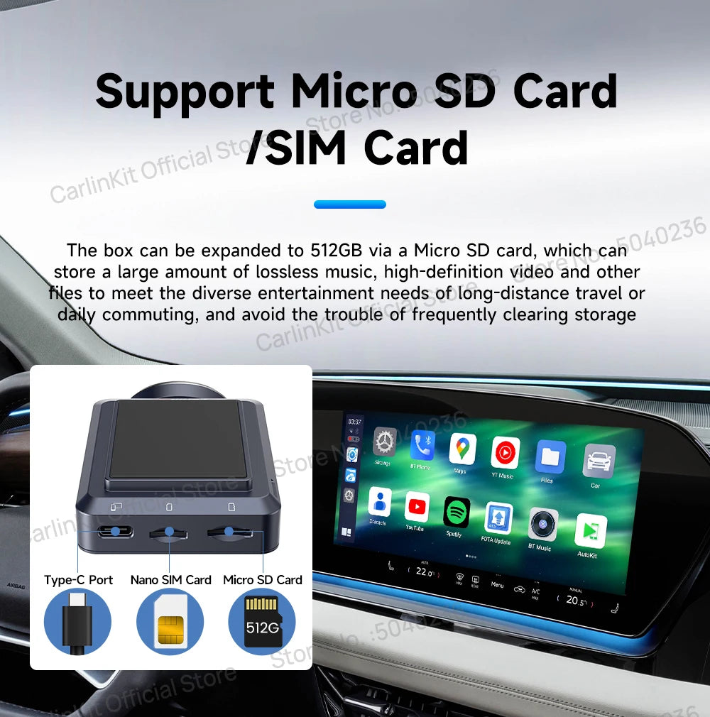 CarlinKit Android 13 8-jedrni 8+128 GB brezžični CarPlay AI Box