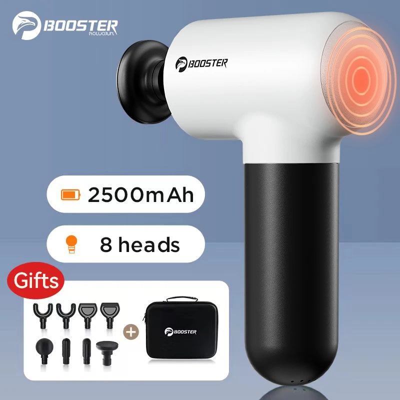 Booster V3 – Mini električna masažna pištola | 6-stopenjski tolkalni masažer, vroča kompresija, prenosni globinski masažer