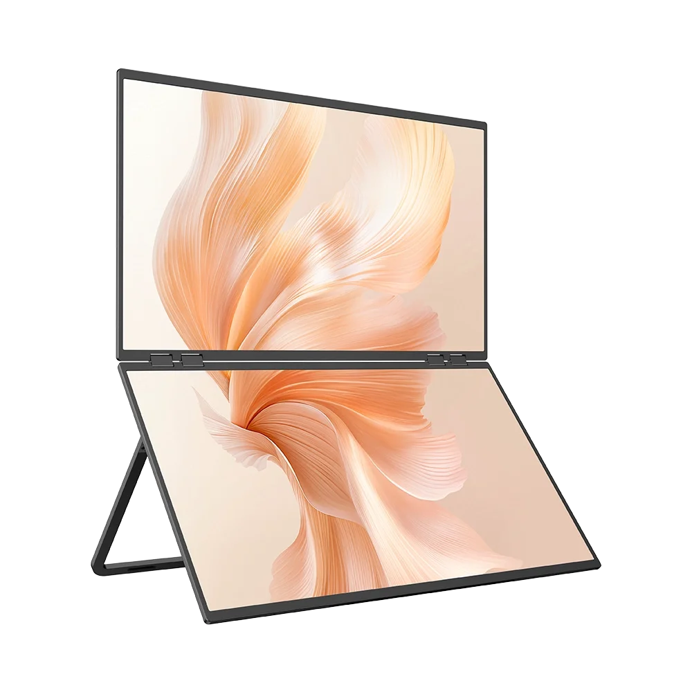 Portable Dual Monitor 23.8" 100Hz FHD 1080P Stacked Vertical Displays for Gaming Coding Working USB-C HDMI Laptop Screen Extende - Limetastore