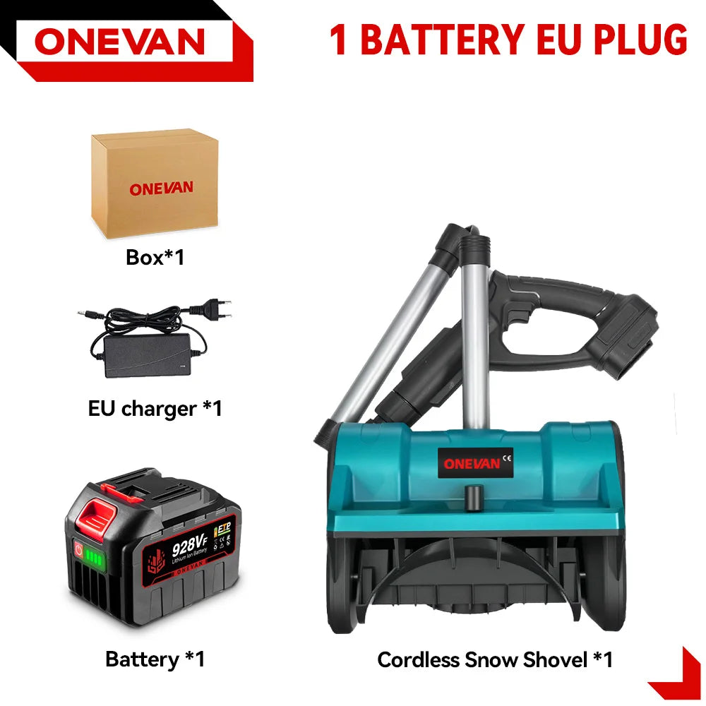 ONEVAN 2500W/3000W brezkrtačni električni snežni plug | Akumulatorski snežni pometač