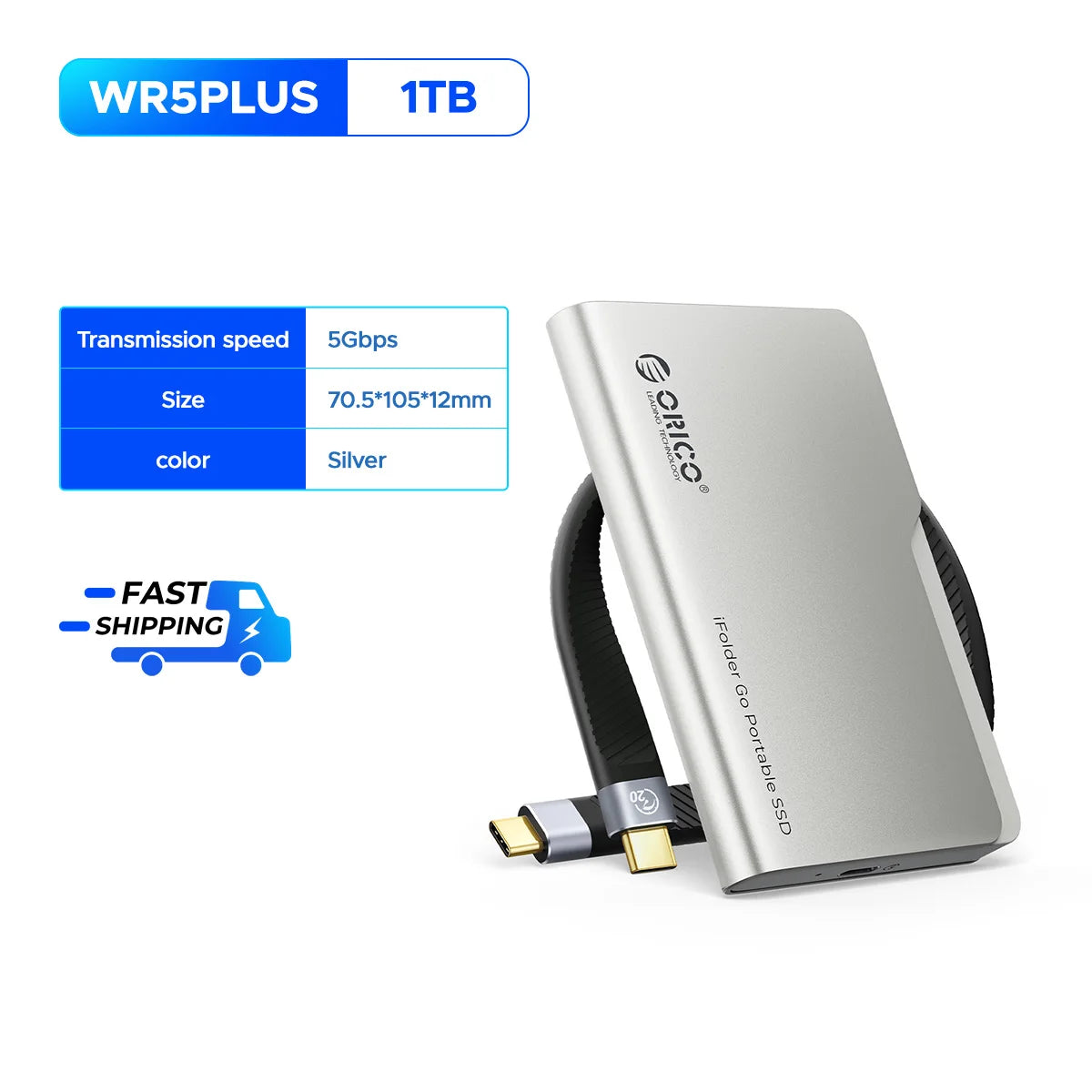 ORICO 1TB External SSD USB 3.2 Gen1 Portable SSD iFolder Go PSSD for iPhone 16/15 Series/Mac/PS5/XBOX/Laptop/PC